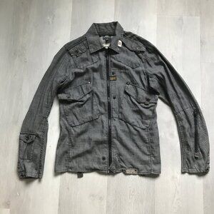 G STAR WOMENS MOTO JACKET UTILITY POCKETS LONG SLEEVE XL